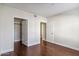 Bedroom with hardwood floors and two closets at 750 E Northern Ave # 1089, Phoenix, AZ 85020