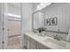 Modern bathroom with double vanity and a shower/tub combo at 8793 W Villa Lindo Dr, Peoria, AZ 85383