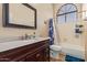 Clean bathroom with a single vanity and a tub shower combo at 9030 S Maple Ave, Tempe, AZ 85284