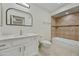 Bathroom with white vanity, tiled shower and bathtub at 9990 N Scottsdale Rd # 1048, Paradise Valley, AZ 85253