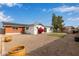 Backyard with gravel, partial view of house and some landscaping at 1561 W 5Th St, Mesa, AZ 85201