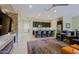 Open concept living space with kitchen and island at 16918 W Palm Ln, Goodyear, AZ 85395