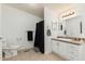 Clean bathroom with shower/tub combo and single vanity at 3315 N Datura Ct, Maricopa, AZ 85139