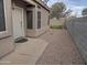 Side yard with gravel and exterior door at 4330 E South Fork Dr, Phoenix, AZ 85044