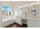 Elegant bathroom with double vanity and soaking tub at 6043 E Quince St, Mesa, AZ 85215