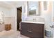 Elegant bathroom with a marble vanity and a large walk-in shower at 7500 E Mccormick Pkwy # 32, Scottsdale, AZ 85258