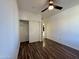 Neutral bedroom featuring closet with sliding doors and modern ceiling fan at 10136 E Southern Ave # 1110, Mesa, AZ 85209