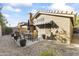 Private backyard patio with seating area and gravel landscaping at 15801 N 51St St, Scottsdale, AZ 85254