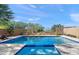 Inviting rectangular pool with spa and expansive patio at 18140 N 92Nd St, Scottsdale, AZ 85255