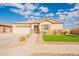 One-story home with attached garage and landscaped front yard at 22282 E Tierra Grande Ct, Queen Creek, AZ 85142