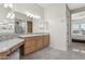 Bathroom with double vanity, granite countertop and view at 28365 N 124Th Dr, Peoria, AZ 85383