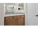 Guest bathroom with single vanity and granite countertop at 28365 N 124Th Dr, Peoria, AZ 85383