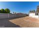 Spacious backyard with gravel and a brick patio at 3301 E Larkspur Dr, Phoenix, AZ 85032