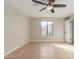 Bright bedroom with tile floors and ceiling fan at 3301 E Larkspur Dr, Phoenix, AZ 85032