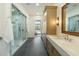 Spa-like bathroom with marble finishes, glass shower enclosure, and modern vanity at 3750 N Piedra Cir, Mesa, AZ 85207