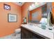 Elegant bathroom with a large vanity and marble countertop at 9505 E Superstition Mountain Dr, Gold Canyon, AZ 85118