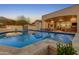 Inviting swimming pool with spa and mountain views at 9505 E Superstition Mountain Dr, Gold Canyon, AZ 85118