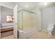 Clean bathroom with a shower/tub combo and tile flooring at 10410 N Cave Creek Rd # 2060, Phoenix, AZ 85020