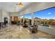 Spacious living room with stunning mountain views and a tile floor at 11501 E Mark Ln, Scottsdale, AZ 85262