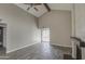 Living room with high ceilings, fireplace and wood floors at 11616 N 30Th Ln, Phoenix, AZ 85029