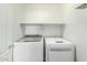 Laundry room with washer, dryer, and shelving at 1209 N Newport St, Chandler, AZ 85225