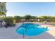 Inviting community pool with lounge chairs and patio furniture at 16616 E Palisades Blvd # 201, Fountain Hills, AZ 85268