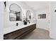 Modern bathroom with double vanity and hexagon tile floors at 1914 E Golden Ct, Chandler, AZ 85225