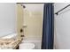 Clean bathroom with granite countertop and tub shower at 30773 N 129Th Ave, Peoria, AZ 85383