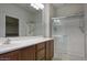 Bathroom with vanity, large shower and tile flooring at 19539 N 260Th Ln, Buckeye, AZ 85396