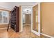 Bright home office features built-in shelving and hardwood floors at 2927 W Plum Hollow Dr, Anthem, AZ 85086
