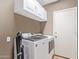 Convenient laundry room with washer, dryer, and cabinets at 497 N Superstition Blvd, Chandler, AZ 85225