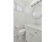 Updated bathroom features a vanity with quartz countertop, toilet and flooring at 6025 E Palomino Ln, Scottsdale, AZ 85266