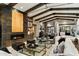 Open-concept living area with a statement fireplace and high ceilings at 8124 E Paraiso Dr, Scottsdale, AZ 85255