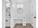 Modern bathroom with a vanity and a large mirror at 1387 N 44Th St, Phoenix, AZ 85008