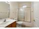 Bathroom with tub shower combination and updated vanity at 16148 W Starlight Dr, Surprise, AZ 85374