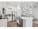 Well-lit kitchen with stainless steel appliances, white countertops and cabinetry, and a large island with seating at 20490 N 78Th Way, Scottsdale, AZ 85255