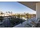 Balcony with city views and seating for two at 2323 N Central Ave # 504, Phoenix, AZ 85004