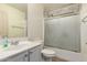 Clean bathroom, shower/tub combo, and updated vanity at 25740 W Watkins St, Buckeye, AZ 85326