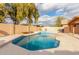 Sparkling blue pool with stone coping and ample patio space at 5766 W Brown St, Glendale, AZ 85302