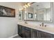 Elegant bathroom with double vanity and large mirror at 7363 E Casitas Del Rio Dr, Scottsdale, AZ 85255