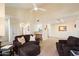 Bright living room with open floor plan and kitchen view at 9708 E Via Linda -- # 2313, Scottsdale, AZ 85258