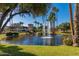 Serene community pond with fountain and lush landscaping at 9708 E Via Linda -- # 2313, Scottsdale, AZ 85258