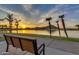 Lake view from a park bench at sunset at 17574 W Cardinal Dr, Goodyear, AZ 85338