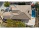 Home's roofline and backyard pool from above at 19910 N 84Th St, Scottsdale, AZ 85255