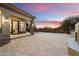 Luxury backyard with patio, pool, and outdoor kitchen at 19910 N 84Th St, Scottsdale, AZ 85255