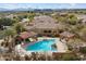 Community pool and relaxing covered patio areas at 19910 N 84Th St, Scottsdale, AZ 85255