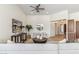 Inviting living room with neutral furniture, a large coffee table, and an open layout at 19910 N 84Th St, Scottsdale, AZ 85255