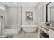 Luxurious bathroom with a soaking tub and glass shower at 2683 E Indigo Pl, Chandler, AZ 85286