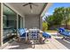 Covered patio with dining table and comfortable seating at 2683 E Indigo Pl, Chandler, AZ 85286