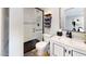 Bathroom with a walk-in shower and single vanity at 3714 E Amelia Ave, Phoenix, AZ 85018